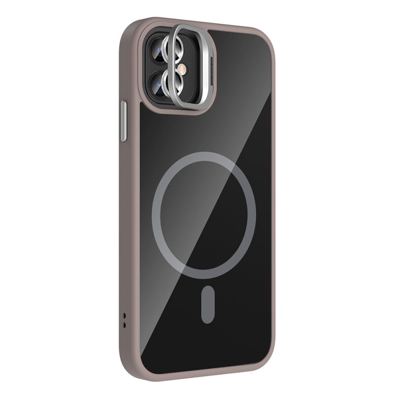 Apple iPhone 11 Kılıf Standlı ve Kamera Lens Hediyeli M-Safe Şarj Özellikli Zore Etro Kapak - 18