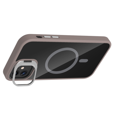 Apple iPhone 11 Kılıf Standlı ve Kamera Lens Hediyeli M-Safe Şarj Özellikli Zore Etro Kapak - 19