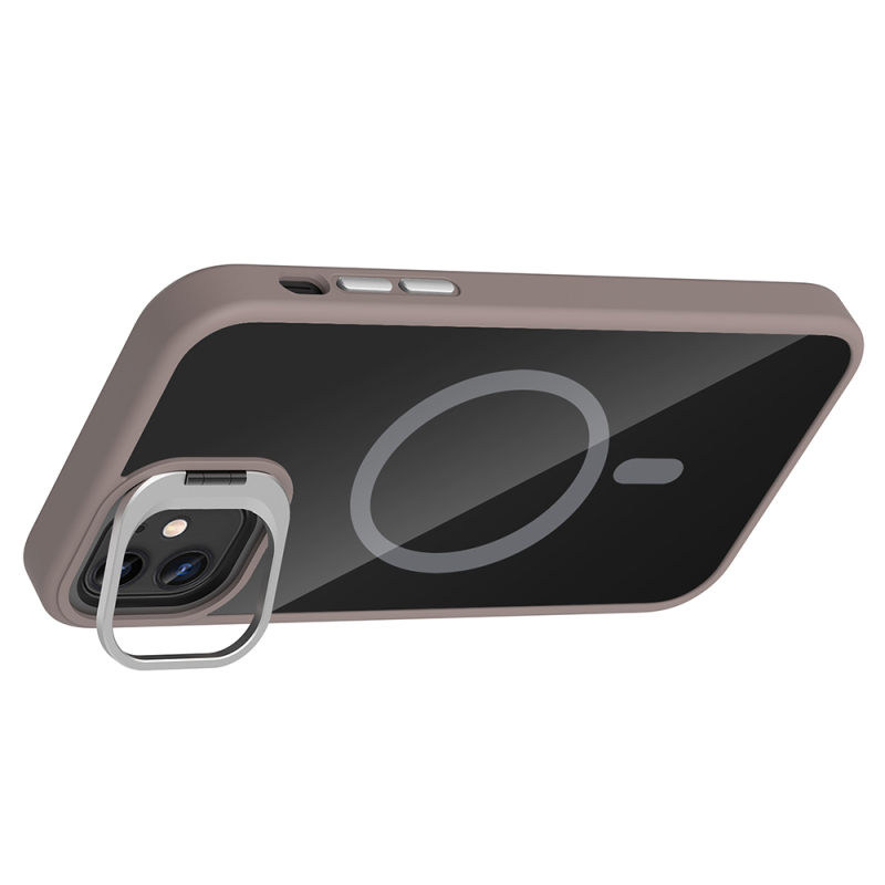 Apple iPhone 11 Kılıf Standlı ve Kamera Lens Hediyeli M-Safe Şarj Özellikli Zore Etro Kapak - 19