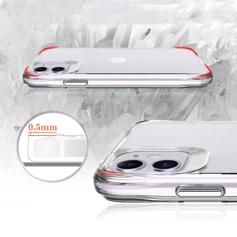 Apple iPhone 11 Kılıf Zore Şeffaf Ultra İnce Airbag Tasarımlı Okka Kapak - 11
