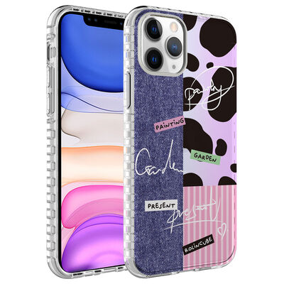 Apple iPhone 11 Pro Case Airbag Edge Colorful Patterned Silicone Zore Elegans Cover - 10