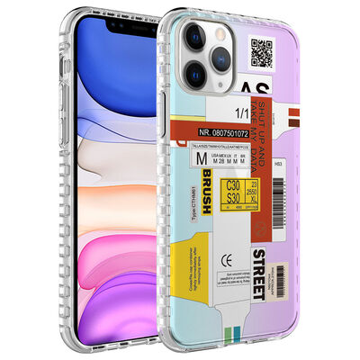 Apple iPhone 11 Pro Case Airbag Edge Colorful Patterned Silicone Zore Elegans Cover - 4