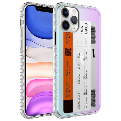 Apple iPhone 11 Pro Case Airbag Edge Colorful Patterned Silicone Zore Elegans Cover - 3