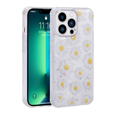 Apple iPhone 11 Pro Case Glittery Patterned Camera Protected Shiny Zore Popy Cover - 6