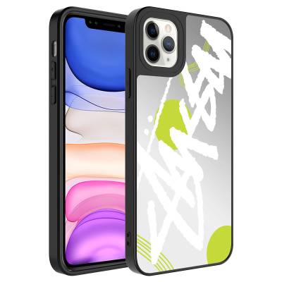 Apple iPhone 11 Pro Case Mirror Patterned Camera Protected Glossy Zore Mirror Cover - 6