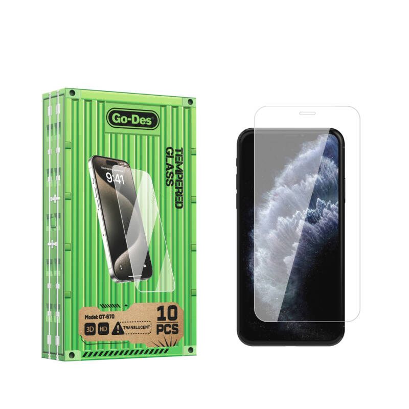Apple iPhone 11 Pro Go Des Fingerprint Free 9H Oleophobic Bom Glass Screen Protector 10 Pack - 1