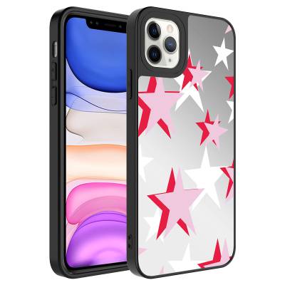 Apple iPhone 11 Pro Max Case Mirror Patterned Camera Protected Glossy Zore Mirror Cover - 8