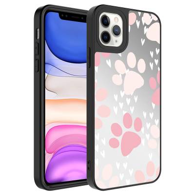 Apple iPhone 11 Pro Max Case Mirror Patterned Camera Protected Glossy Zore Mirror Cover - 11
