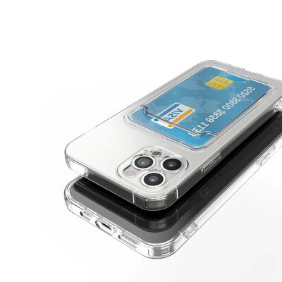 Apple iPhone 11 Pro Max Kılıf Kartlıklı Şeffaf Zore Setra Clear Silikon Kapak - 2