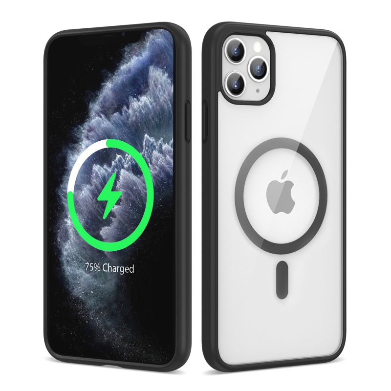 Apple iPhone 11 Pro Max Kılıf Magsafe Wireless Şarj Özellikli Silikon Zore Ege Kapak - 1