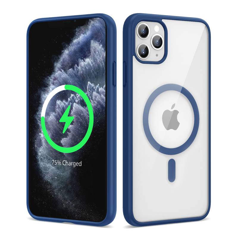 Apple iPhone 11 Pro Max Kılıf Magsafe Wireless Şarj Özellikli Silikon Zore Ege Kapak - 3