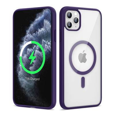 Apple iPhone 11 Pro Max Kılıf Magsafe Wireless Şarj Özellikli Silikon Zore Ege Kapak - 4