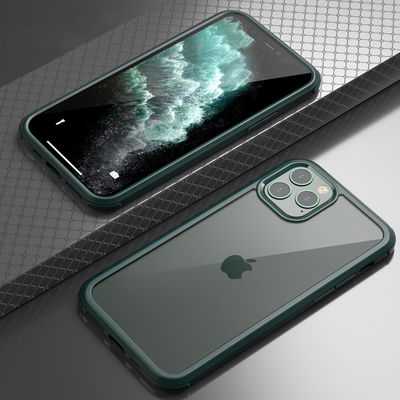 Apple iPhone 11 Pro Max Kılıf Zore Dor Silikon Temperli Cam Kapak - 1