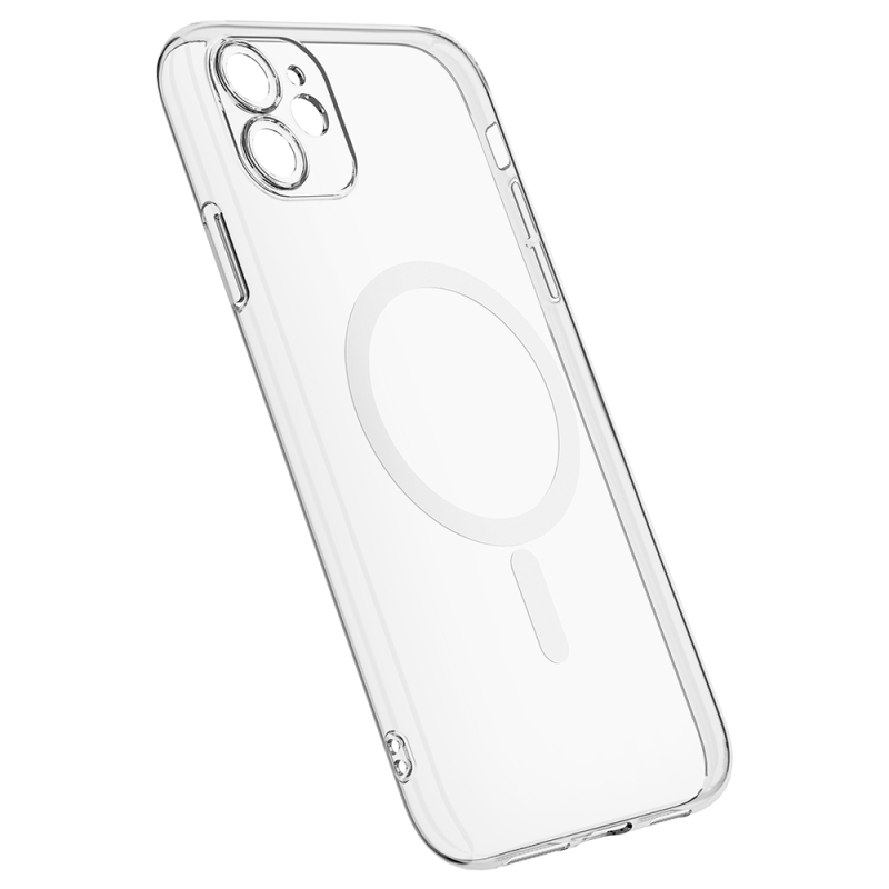 Apple iPhone 12 Camera Protected M-Safe Charging Transparent Zore London Hard PC Case - 4