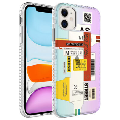 Apple iPhone 12 Case Airbag Edge Colorful Patterned Silicone Zore Elegans Cover - 4