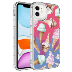 Apple iPhone 12 Case Camera Protected Colorful Patterned Hard Silicone Zore Korn Cover - 11