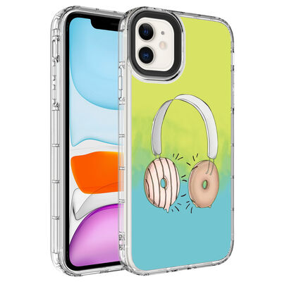 Apple iPhone 12 Case Camera Protected Colorful Patterned Hard Silicone Zore Korn Cover - 16