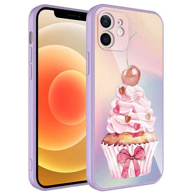 Apple iPhone 12 Case Camera Protected Patterned Hard Silicone Zore Epoksi Cover - 15