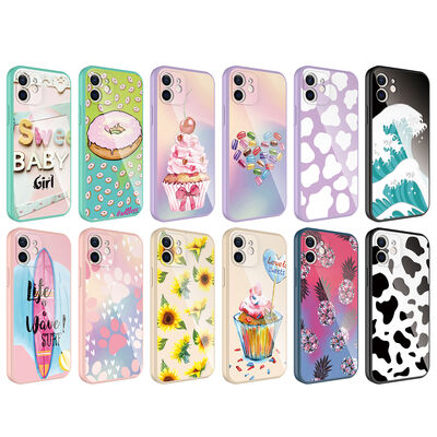 Apple iPhone 12 Case Camera Protected Patterned Hard Silicone Zore Epoksi Cover - 3