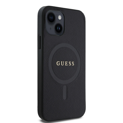 Apple iPhone 12 Case Guess Original Licensed Magsafe Charging Feature Text Logo Saffiano Classic Cover - 4