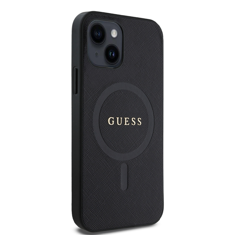 Apple iPhone 12 Case Guess Original Licensed Magsafe Charging Feature Text Logo Saffiano Classic Cover - 4