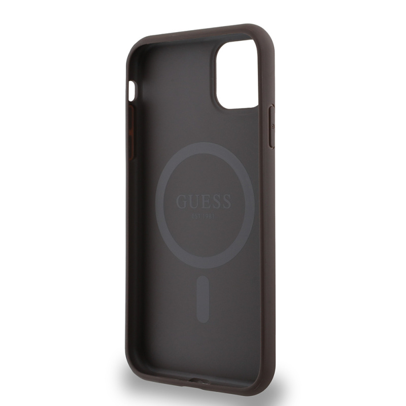 Apple iPhone 12 Case Guess Original Licensed Small 4G Classic Cover Magsafe Charging Feature - 16