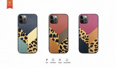 Apple iPhone 12 Case Kajsa Glamorous Series Leopard Combo Cover - 4