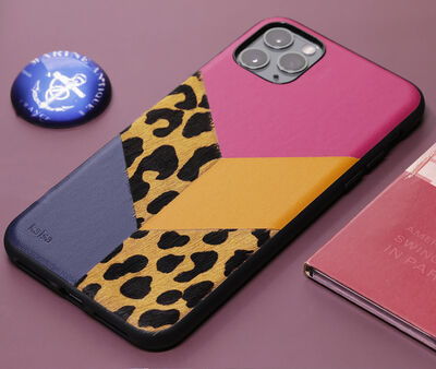 Apple iPhone 12 Case Kajsa Glamorous Series Leopard Combo Cover - 5