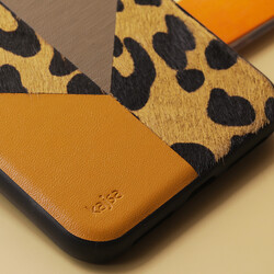 Apple iPhone 12 Case Kajsa Glamorous Series Leopard Combo Cover - 8