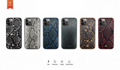 Apple iPhone 12 Case Kajsa Glamorous Series Snake Pattern Cover - 4