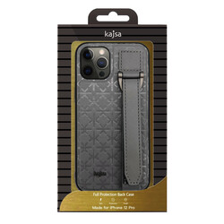 Apple iPhone 12 Case Kajsa Neo Clasic Series Mono K Strap Cover - 2
