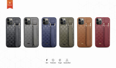 Apple iPhone 12 Case Kajsa Neo Clasic Series Mono K Strap Cover - 3
