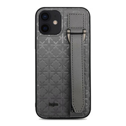 Apple iPhone 12 Case Kajsa Neo Clasic Series Mono K Strap Cover - 8