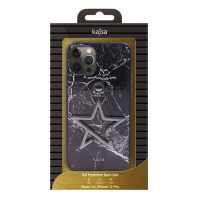 Apple iPhone 12 Case Kajsa Starry Series Marble Cover - 2