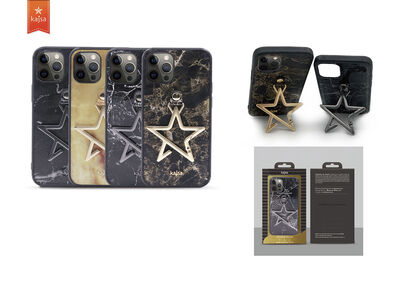 Apple iPhone 12 Case Kajsa Starry Series Marble Cover - 3