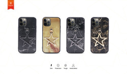 Apple iPhone 12 Case Kajsa Starry Series Marble Cover - 5