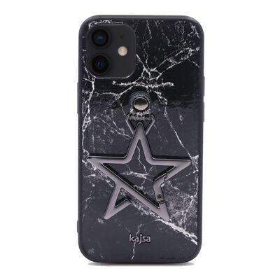 Apple iPhone 12 Case Kajsa Starry Series Marble Cover - 8