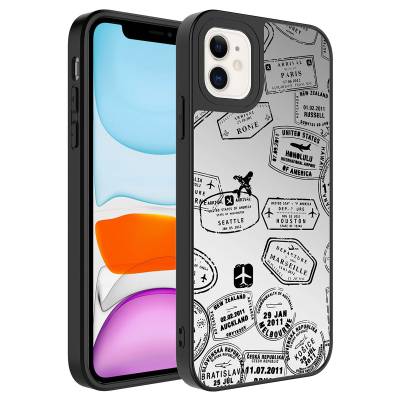 Apple iPhone 12 Case Mirror Patterned Camera Protected Glossy Zore Mirror Cover - 9