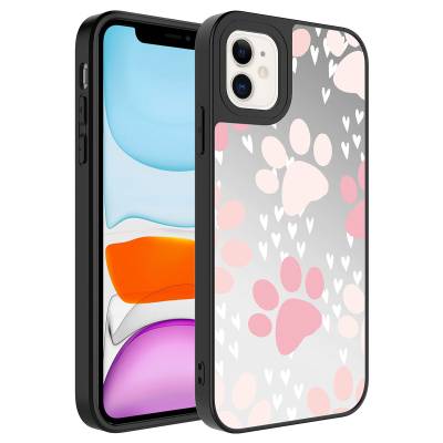 Apple iPhone 12 Case Mirror Patterned Camera Protected Glossy Zore Mirror Cover - 11