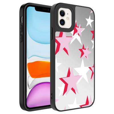 Apple iPhone 12 Case Mirror Patterned Camera Protected Glossy Zore Mirror Cover - 1