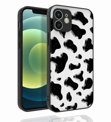 Apple iPhone 12 Case Patterned Camera Protected Glossy Zore Nora Cover - 1