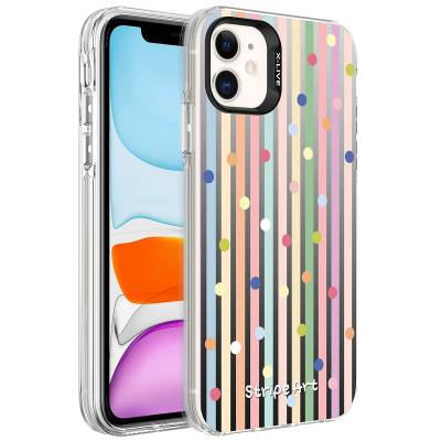 Apple iPhone 12 Case Patterned Zore Silver Hard Cover - 3
