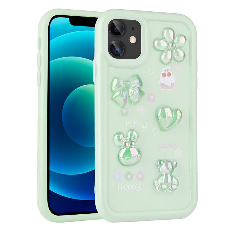 Apple iPhone 12 Case Relief Figured Shiny Zore Toys Silicone Cover - 4