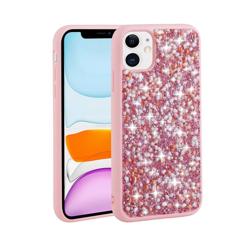 Apple iPhone 12 Case Shiny Stone Design Zore Linea Cover - 4