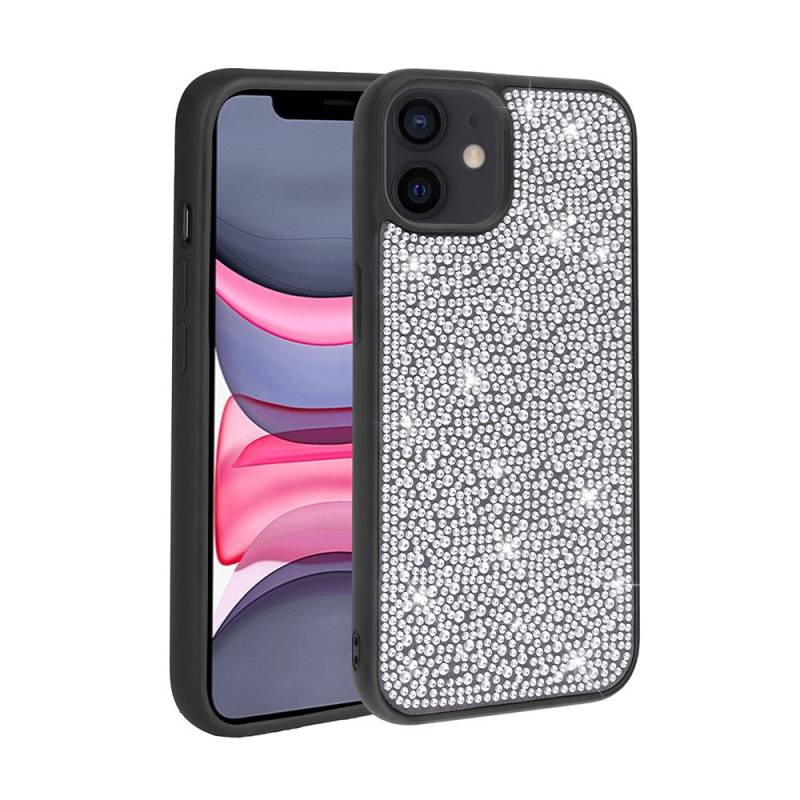 Apple iPhone 12 Case Shiny Stone Design Zore Stone Cover - 1