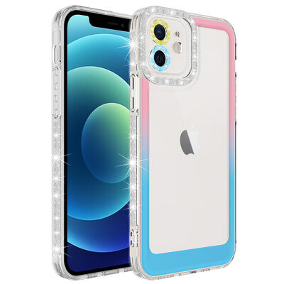 Apple iPhone 12 Case Silvery and Color Transition Design Lens Protected Zore Park Cover - 4
