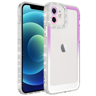 Apple iPhone 12 Case Silvery and Color Transition Design Lens Protected Zore Park Cover - 8