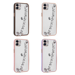 Apple iPhone 12 Case Stone Decorated Camera Protected Zore Blazer Cover With Hand Grip - 2