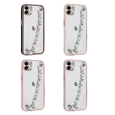 Apple iPhone 12 Case Stone Decorated Camera Protected Zore Blazer Cover With Hand Grip - 2