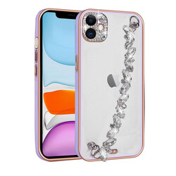 Apple iPhone 12 Case Stone Decorated Camera Protected Zore Blazer Cover With Hand Grip - 4
